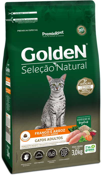 Golden Selec Natural Gatos Adultos Pollo y Arroz