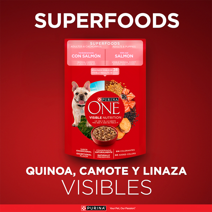 Purina One® Superfoods perros adultos y cachorros de salmón
