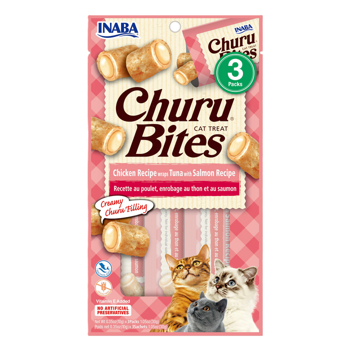 Churu® Bites Gatos Pollo con Salmón & Atún (3 unidades)