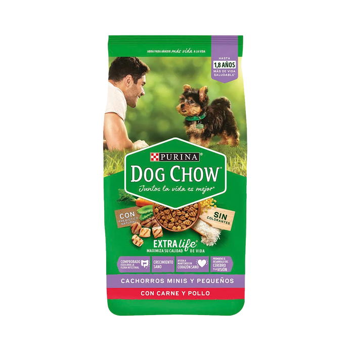 DOG CHOW Extralife Cachorros Minis y Pequeños con Carne y Pollo