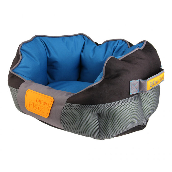 Cama Redonda Azul/Gris