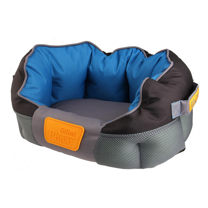 Cama Redonda Azul/Gris