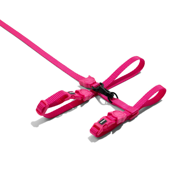 Cat Harness & Leash Pink LED