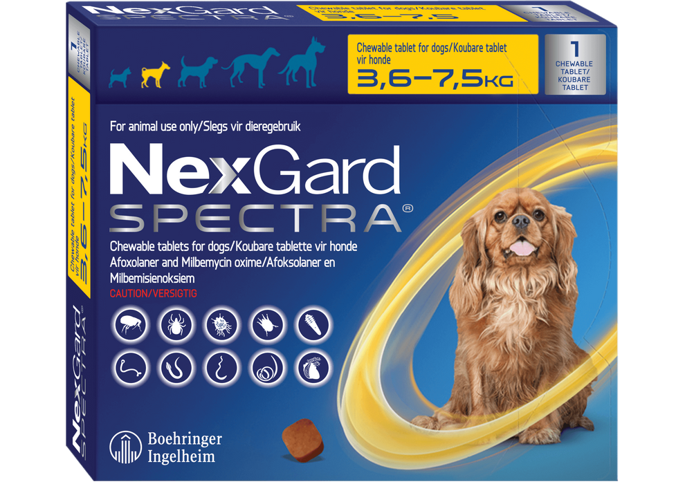 NexGard SPECTRA® 18.8/3.8 mg (3.6 - 7.5 Kg)