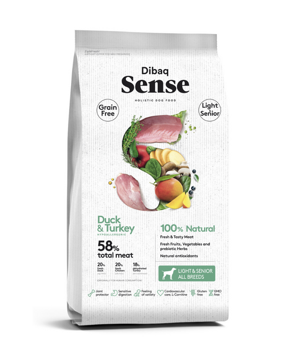 DIBAQ® Sense Grain Free Light & Senior Pato y Pavo